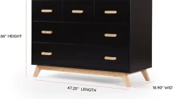dadada Soho 5-Drawer Dresser - Black / Natural