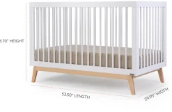 dadada Soho 3-in-1 Convertible Crib - White/Natural