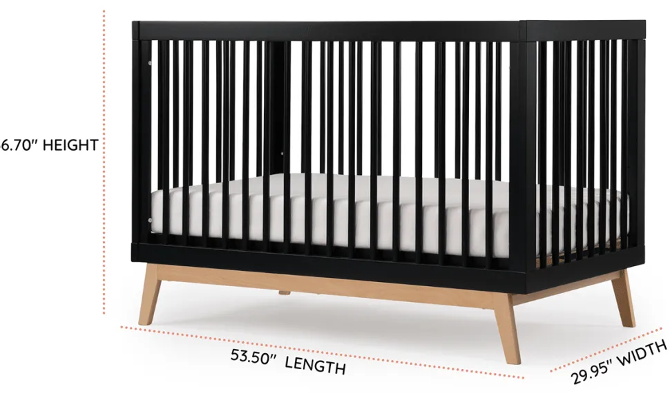 dadada Soho 3-in-1 Convertible Crib - Black / Natural