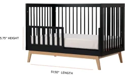 dadada Soho 3-in-1 Convertible Crib - Black / Natural
