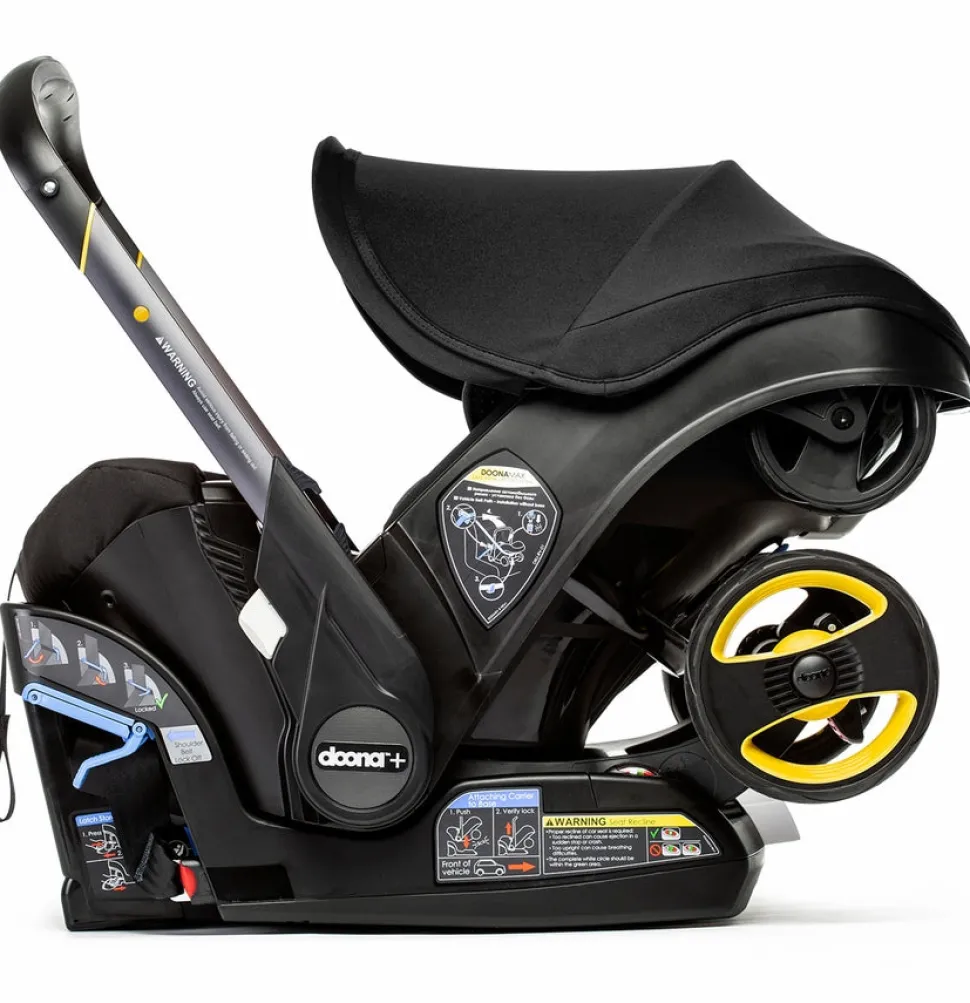 Doona+ Infant Car Seat & Stroller + SensAlert Pad Bundle - Midnight