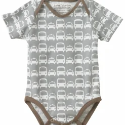 DwellStudio Cars Grey Short Sleeve Bodysuit 0-3 Mo.