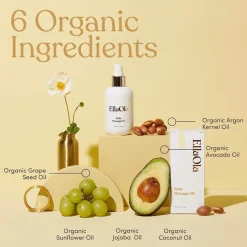EllaOla Organic Baby Massage Oil, Fragrance Free