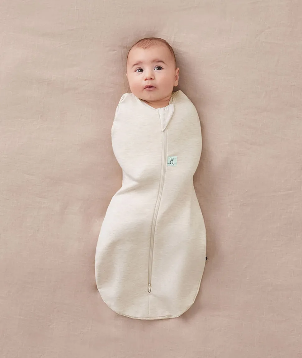 ergoPouch Cocoon Swaddle Sack 1.0 TOG - Oatmeal Marle, 0-3 Months
