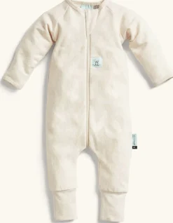 ergoPouch Layers Long Sleeve Romper 1.0 TOG - Oatmeal Marle, 0-3 Months