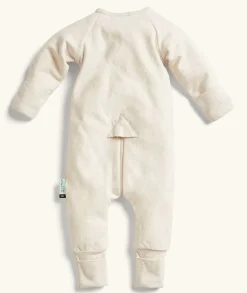 ergoPouch Layers Long Sleeve Romper 1.0 TOG - Oatmeal Marle, 0-3 Months
