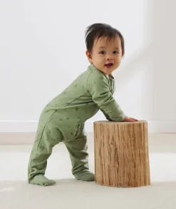 ergoPouch Layers Long Sleeve Romper 1.0 TOG - Willow, 0-3 Months