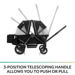 Evenflo Pivot Xplore Dreamz All-Terrain Stroller Wagon with Bassinet Insert - Jetsetter Black
