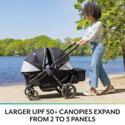 Evenflo Pivot Xplore Dreamz All-Terrain Stroller Wagon with Bassinet Insert - Jetsetter Black