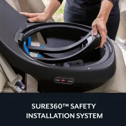 Evenflo Revolve360 Slim 2-in-1 Rotational Convertible Car Seat with Quick Clean Cover - Stow Blue