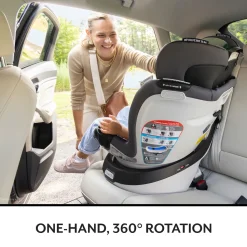 Evenflo Revolve360 Slim 2-in-1 Rotational Convertible Car Seat with SensorSafe - Peridot Green (Green & Gentle)