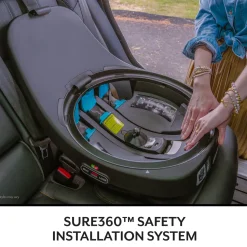 Evenflo Revolve360 Slim 2-in-1 Rotational Convertible Car Seat with SensorSafe - Peridot Green (Green & Gentle)