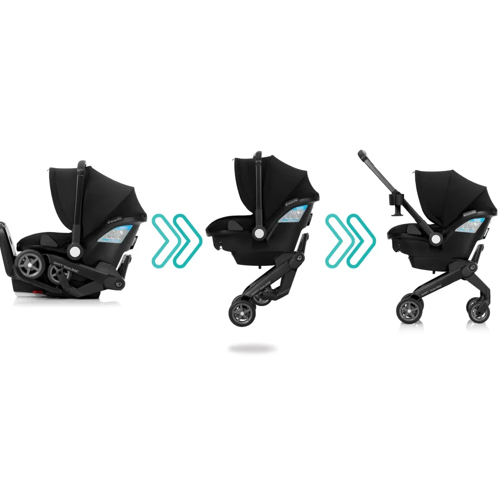 Evenflo Shyft DualRide Infant Car Seat and Stroller Combo - Beaufort Black