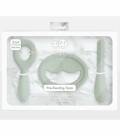 EZPZ Infant Bundle - First Foods Set + Oral Development Tools - Sage