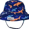 Flap Happy UPF50+ Bucket Sun Hat, Medium (6-12m) - Artsy Sharks