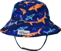 Flap Happy UPF50+ Bucket Sun Hat, Medium (6-12m) - Artsy Sharks