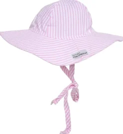 Flap Happy UPF50+ Floppy Sun Hat, X-Large (2+ years) - Pink Stripe Seersucker