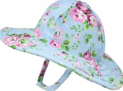 Flap Happy UPF50+ Summer Splash Swim Hat, Medium (6-12m) - Blue Country Floral