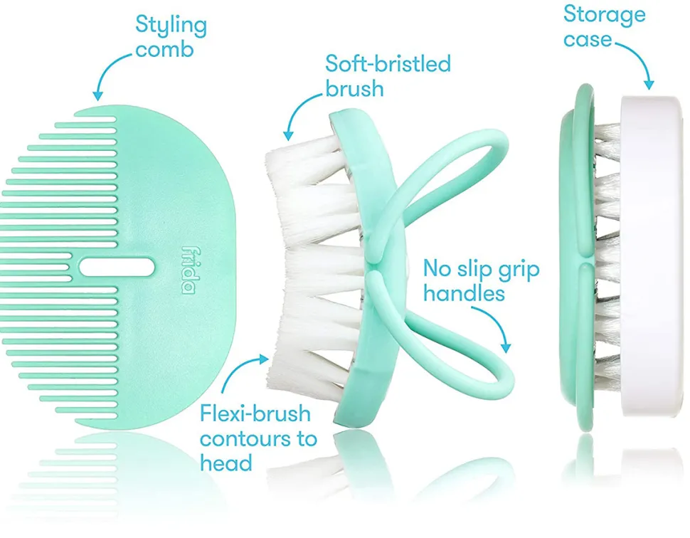 Fridababy Baby Head-Hugging Hairbrush + Styling Comb Set