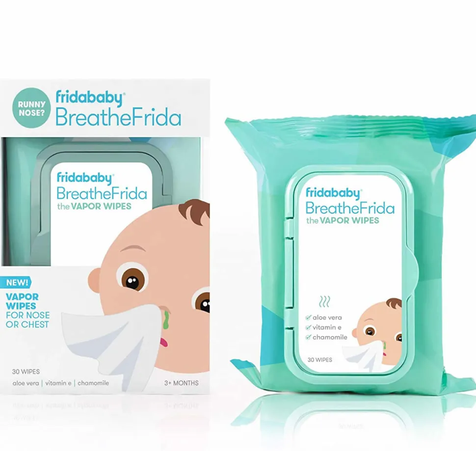 FridaBaby BreatheFrida Nose & Chest Vapor Wipes, 30 Count