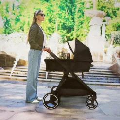 Gladly Family Piper Stroller Second Seat:  2-in-1 Toddler Seat + Bassinet - Aloe