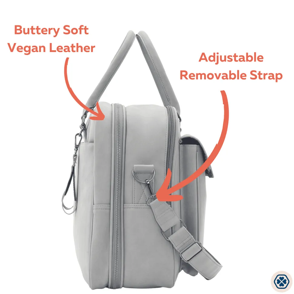 Gladly Family Pod Diaper Bag Changing Station + Travel Cot - Whisper Gray
