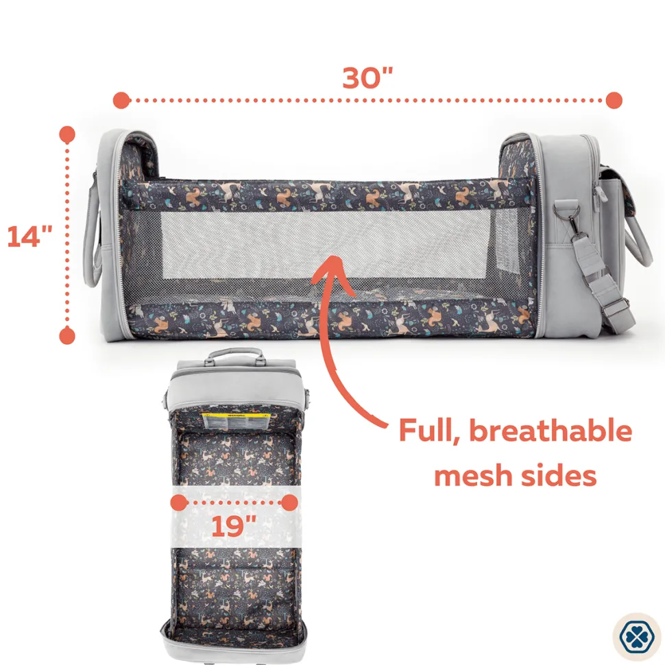 Gladly Family Pod Diaper Bag Changing Station + Travel Cot - Whisper Gray