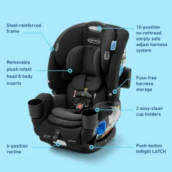 Graco 4Ever DLX Slim 4-in-1 Convertible Car Seat - Thompson