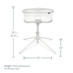HALO BassiNest Soothing Swivel Sleeper 3.0 Bassinet - Grey