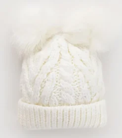 Huggalugs Fluffer Beanie Hat - Winter White, X-Small (Newborn)