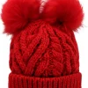 Huggalugs Fluffer Beanie Hat - Red, Medium (6-24 months)