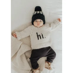 Huggalugs hi. Crew Neck Sweater - Black, 12-18 months