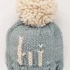 Huggalugs hi. Hand Knit Beanie Hat - Surf Blue, X-Small (Newborn)