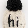 Huggalugs hi. Hand Knit Beanie Hat - Black, Large (2-6 years)
