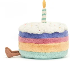 Jellycat Amuseable Rainbow Birthday Cake, 9"