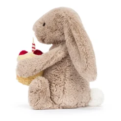 Jellycat Bashful Beige Bunny Birthday, 12"