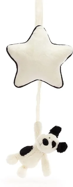 Jellycat Bashful Black & Cream Puppy Musical Pull