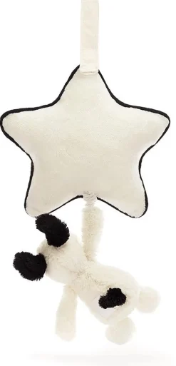 Jellycat Bashful Black & Cream Puppy Musical Pull