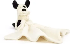 Jellycat Bashful Black & Cream Puppy Soother, 13"