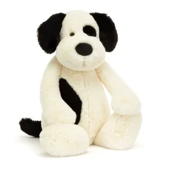 Jellycat Bashful Black and Cream Puppy, 21"