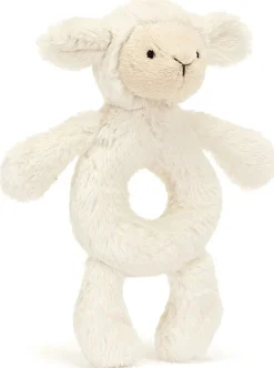 Jellycat Bashful Lamb Ring Rattle, 7"