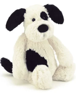 Jellycat Bashful Puppy in Black & Cream, 12"