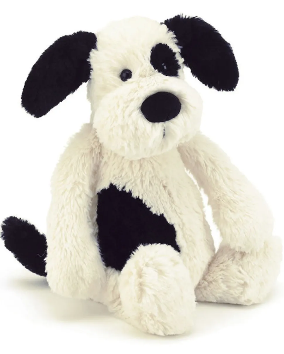 Jellycat Bashful Puppy in Black & Cream, 12"