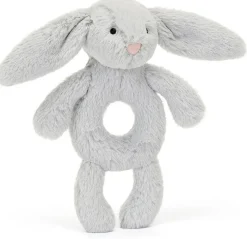 Jellycat Bashful Silver Bunny Ring Rattle, 7"