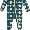 KicKee Pants Footie with Zipper - Peacock Planets, 0-3 Months