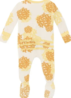 KicKee Pants Muffin Ruffle Footie with Zipper - Wallaby Hydrangea, 18-24 Months