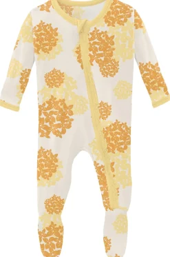 KicKee Pants Muffin Ruffle Footie with Zipper - Wallaby Hydrangea, 6-9 Months