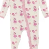 KicKee Pants Print Classic Ruffle Footie with 2 Way Zipper - Natural Little Bo Peep, 0-3 Months