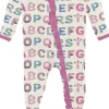 KicKee Pants Print Classic Ruffle Footie with 2 Way Zipper - Natural ABC Monsters, 3-6 Months