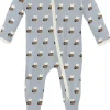 KicKee Pants Print Footie with 2 Way Zipper - Pearl Blue Baby Bumblebee, 0-3 Months